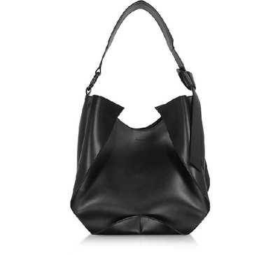 Shop Giaquinto Designer Handbags Giselle Leather Shoulder Bag In Noir