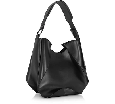 Shop Giaquinto Designer Handbags Giselle Leather Shoulder Bag In Noir