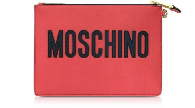 Shop Moschino Handbags Roman Teddy Bear Flat Clutch W/wristlet In Red