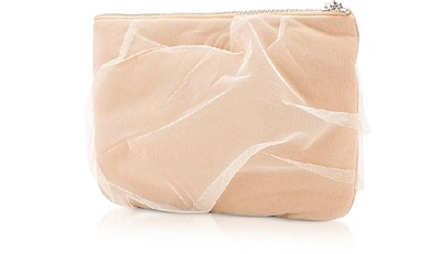 Shop Mm6 Maison Margiela Designer Handbags Nude Signature Pouch In Neutres