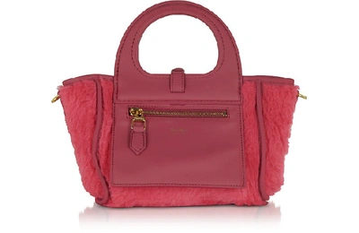 Shop Max Mara Handbags Two-tone Reversible Nano Top Handle Bag In Fuchsia