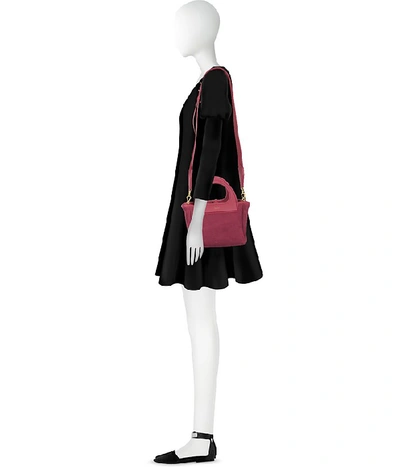 Shop Max Mara Handbags Two-tone Reversible Nano Top Handle Bag In Fuchsia