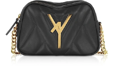 Shop Atelier V1 Designer Handbags Attica Quilted Leather Camera Bag In Noir / Or Pâle
