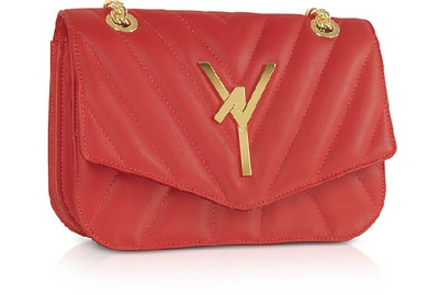 Shop Atelier V1 Designer Handbags Arcadia Quilted Leather Shoulder Bag In Rouge