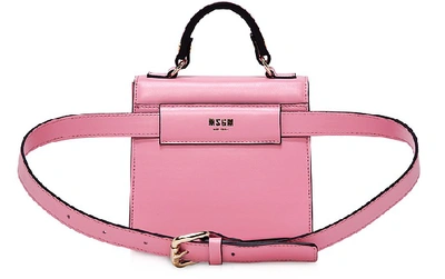 Shop Msgm Designer Handbags M Bum Belt Bag In Rose