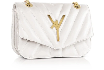 Shop Atelier V1 Designer Handbags Arcadia Quilted Leather Shoulder Bag In Blanc
