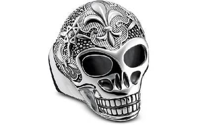 Shop Thomas Sabo Men's Rings Sterling Silver Lily Skull Ring