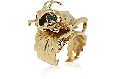 Shop Bernard Delettrez Designer Rings Cricket Bronze Ring In Doré