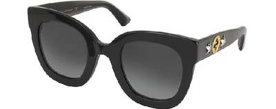 Shop Gucci Designer Sunglasses Black Oversized Acetate Sunglasses W/stars In Noir-gris