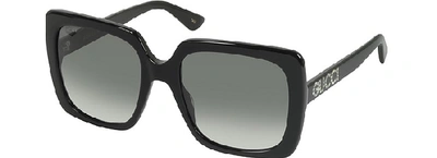 Shop Gucci Sunglasses Gg0418s Rectangular-frame Acetate Sunglasses In Black,gray