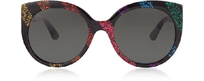 Shop Gucci Designer Sunglasses Cat-eye Acetate Sunglasses In Multicolore