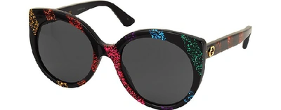 Shop Gucci Designer Sunglasses Cat-eye Acetate Sunglasses In Multicolore