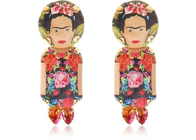 Shop Bijoux De Famille Designer Earrings Frida Pendant Earrings In Multicolore