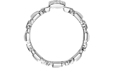 Shop Michael Kors Rings Plated Sterling Silver Mercer Link Pavé Center Ring