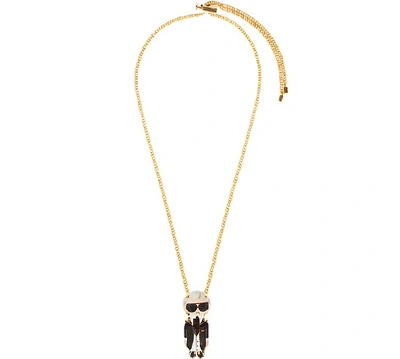 Shop Bijoux De Famille Designer Necklaces Karl Chain Pendant Necklace In Blanc