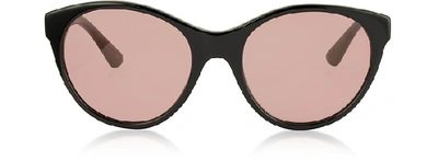 Shop Gucci Designer Sunglasses Gg0419s Cat-eye Acetate Frame Sunglasses In Noir / Rose