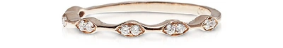 Shop Bernard Delettrez Designer Rings Pink Gold Five Rhombs Ring W/ Diamonds In Doré
