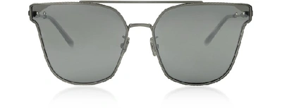 Shop Bottega Veneta Designer Sunglasses Bv0140s 002 Gunmetal Metal Frame Unisex Sungasses In Argent/ Argent