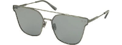 Shop Bottega Veneta Designer Sunglasses Bv0140s 002 Gunmetal Metal Frame Unisex Sungasses In Argent/ Argent