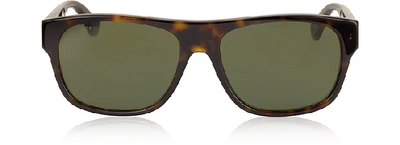 Shop Gucci Designer Sunglasses Gg0341s Rectangular-frame Acetate Sunglasses In Havana/ Vert