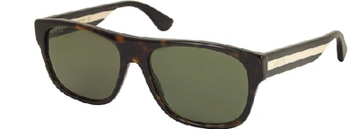 Shop Gucci Designer Sunglasses Gg0341s Rectangular-frame Acetate Sunglasses In Havana/ Vert