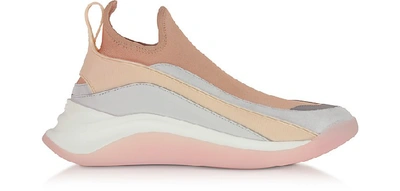 Shop Sportmax Shoes Nude High-performance Futuristic Sneakers