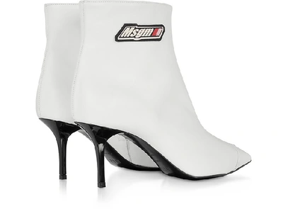 Shop Msgm Shoes White  Signature Ankle Boots