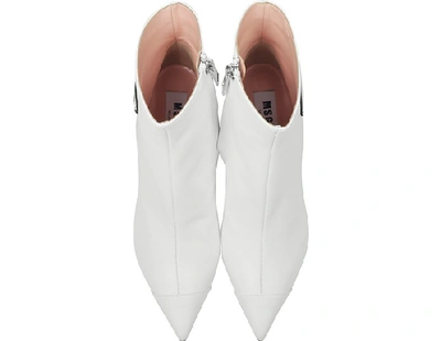 Shop Msgm Shoes White  Signature Ankle Boots