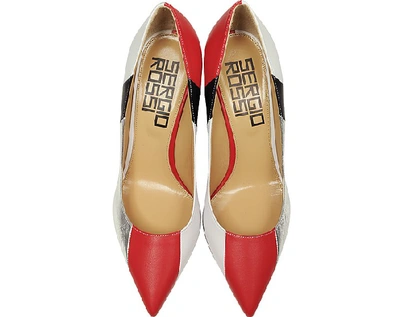 Shop Sergio Rossi Shoes Sergio Three-tone Crash Pumps In Silver