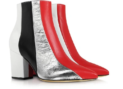 Shop Sergio Rossi Shoes Sergio Three-tone Crash Ankle Boots In Silver