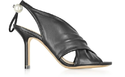 Shop Nicholas Kirkwood Shoes Black Nappa 90mm Delfi Sandals