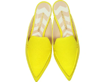 Shop Nicholas Kirkwood Shoes Fluo Yellow 18mm Beya Flat Mules