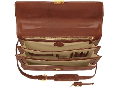 Shop L.a.p.a. Travel Bags Classic Cognac Leather Briefcase
