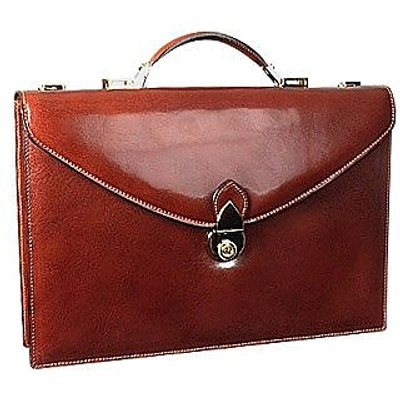 Shop L.a.p.a. Briefcases Classic Cognac Leather Briefcase