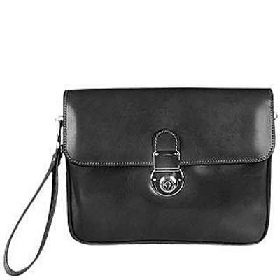 Shop L.a.p.a. Briefcases Men's Genuine Leather Clutch In Black