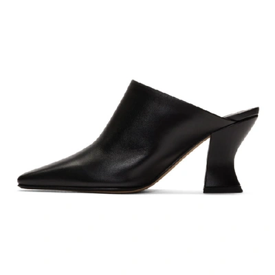 Shop Bottega Veneta Black Nappa Almond Mules