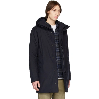 Shop Norse Projects Navy Down Gore-tex® Rokkvi 5.0 Jacket In 7004 Drknav