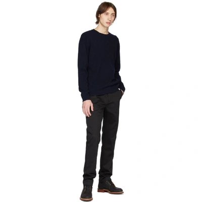 Shop Norse Projects Navy Lambswool Sigfred Sweater In Dark Navy