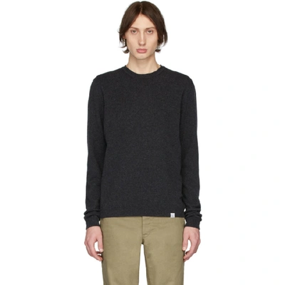Shop Norse Projects Grey Lambswool Sigfred Sweater In Charcoal