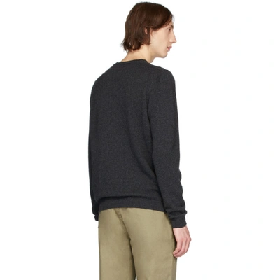 Shop Norse Projects Grey Lambswool Sigfred Sweater In Charcoal