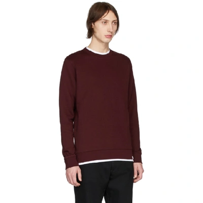 Shop Norse Projects Burgundy Vagn Classic Crewneck Sweater In 5024mulred