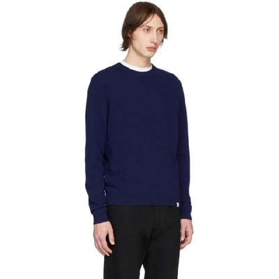 Shop Norse Projects Blue Wool Sigfred Sweater In 7169 Twilig