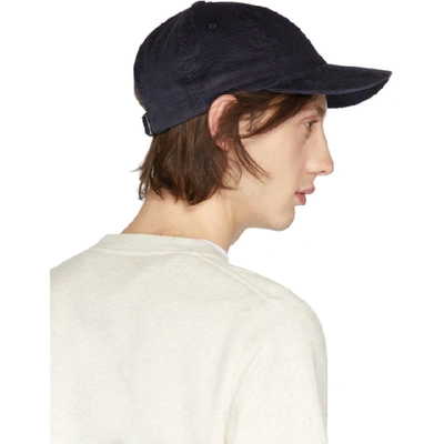 Shop Norse Projects Navy Thin Cord Sports Cap In Dark Navy