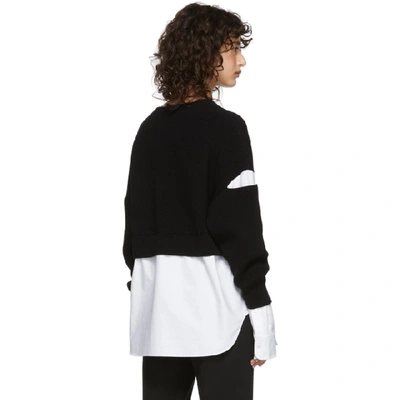 Shop Alexander Wang T Black & White Bi-layer Pullover Shirt Sweater