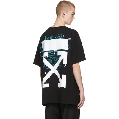 Shop Off-white Black Dripping Arrows T-shirt In Black White