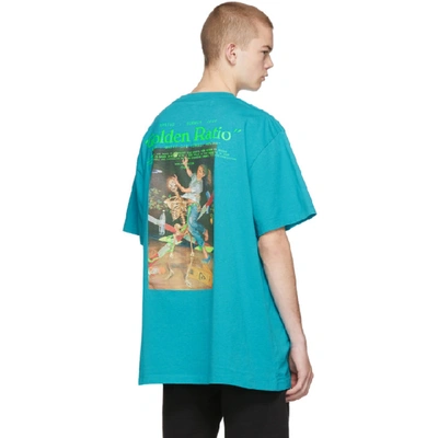 Shop Off-white Blue Pascal Painting Over T-shirt In Petrol Blue