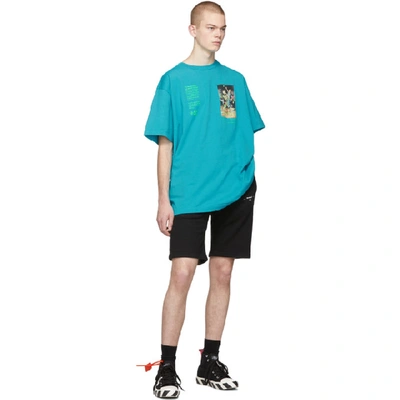 Shop Off-white Blue Pascal Painting Over T-shirt In Petrol Blue