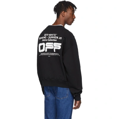 Shop Off-white Black Wavy Line Logo Sweatshirt In Black White