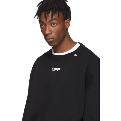 Shop Off-white Black Wavy Line Logo Sweatshirt In Black White