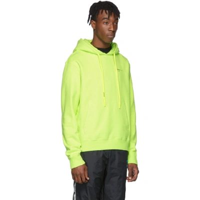 Shop Off-white Yellow Logo Slim Hoodie In Fluo Yellow